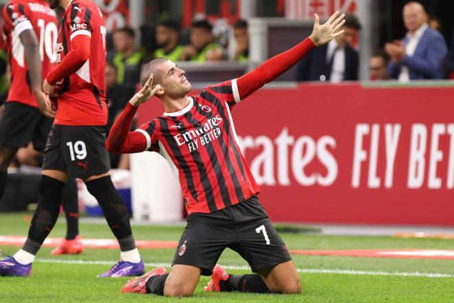 Álvaro Morata en un partido con el AC Milan (Foto: Cordon Press)