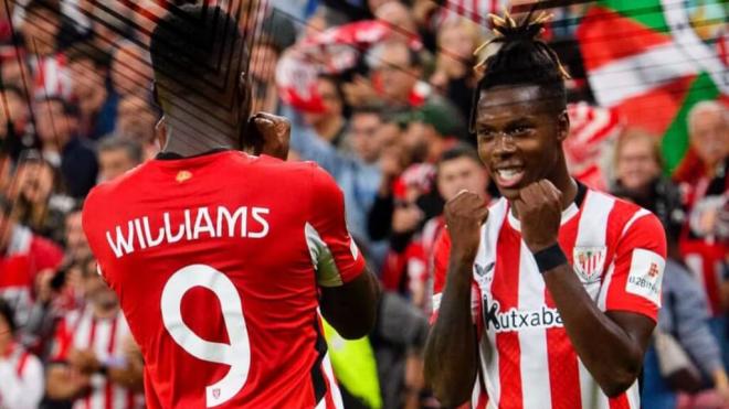 Los hermanos Williams celebran su gol (Athletic Club)