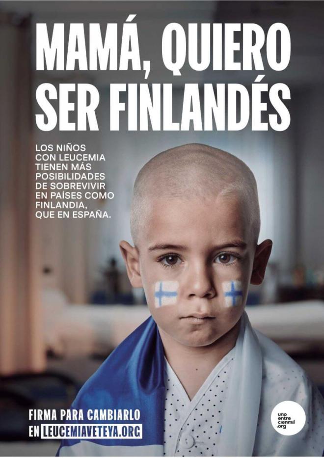 Imagen de la campaña 'Leucemia Vete Ya' (Foto: Fundación Unoentrecienmil)