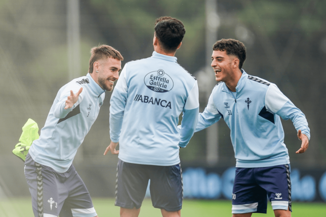 Óscar Mingueza y Hugo Álvarez (Foto: RC Celta).