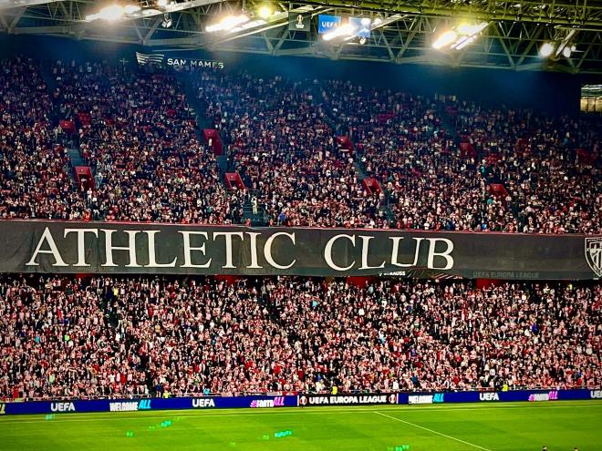 San Mamés, a todo pulmón en un partido del Athletic Club en la UEFA Europa League (Foto: El Desmarque Bizkaia).