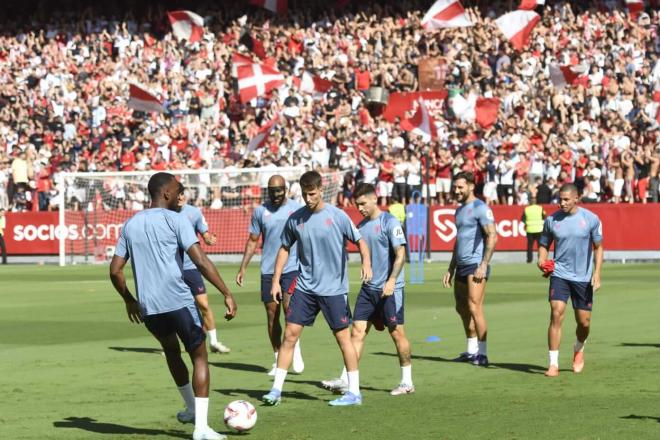 Imagen del entrenamiento del Sevilla este sábado (Foto: Kiko Hurtado).