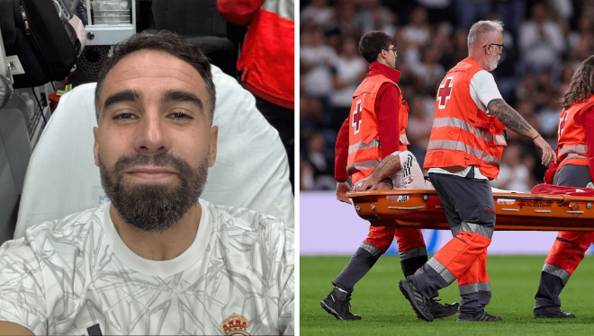 Dani Carvajal confirma desde la ambulancia su grave lesión de rodilla.