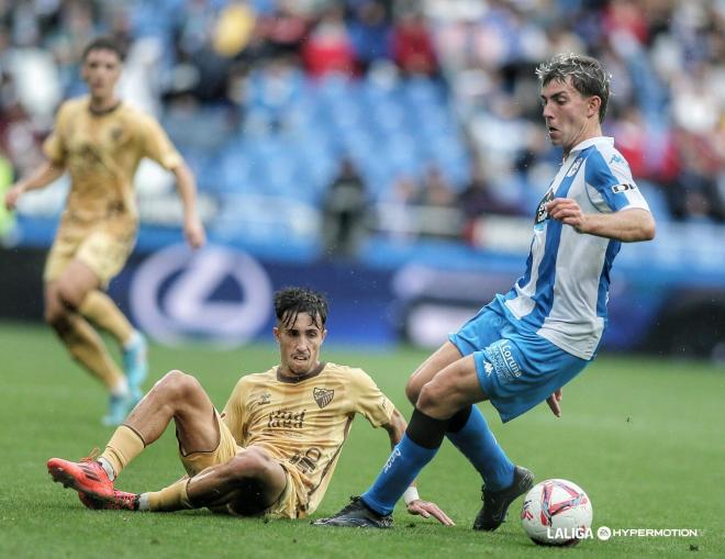 Dani Barcia en el Dépor - Málaga (Foto: LALIGA).