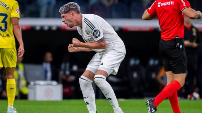 Fede Valverde celebra el tanto frente al Villarreal (Foto: Cordon Press)