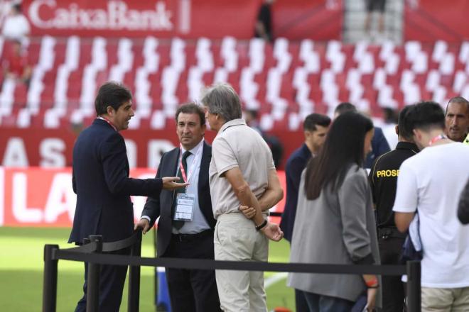 Ángel Haro, Catalán y Pellegrini, antes del último derbi (Foto: Kiko Hurtado)