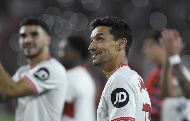 Jesús Navas, tras la victoria en el derbi (Foto: Kiko Hurtado).