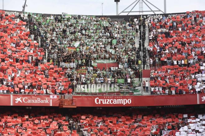 Los aficionados del Betis en el Sánchez-Pizjuán (foto: Kiko Hurtado).