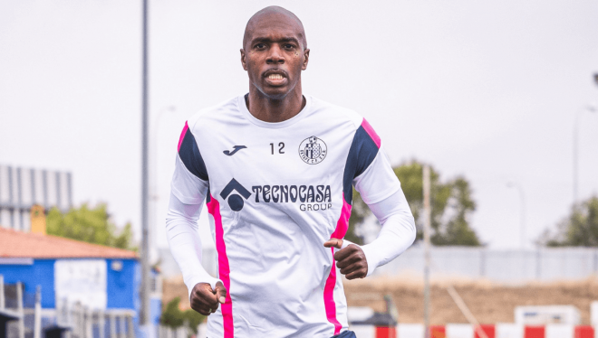 Allan Romeo Nyom ya se entrena como jugador del Getafe (Foto: GCF).