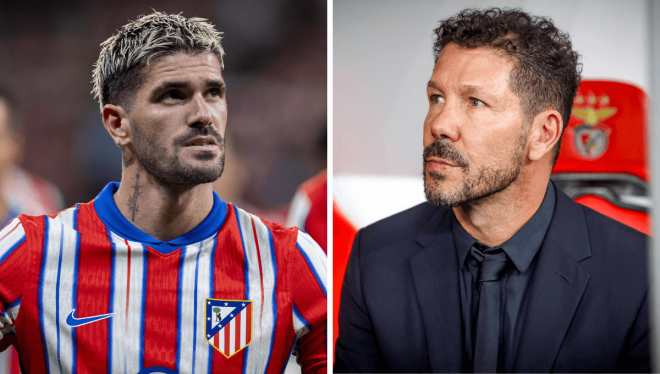 Rodrigo de Paul y Simeone, con el Atlético de Madrid (Fotos: Cordon Press).