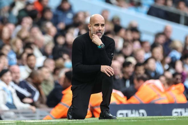 Guardiola, durante un partido del Manchester City (Foto: Cordon Press).