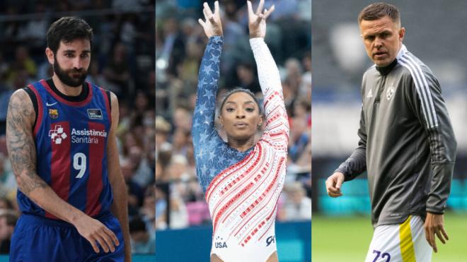 Ricky Rubio, Simone Biles y Josip Iličić (Foto: Cordon Press)