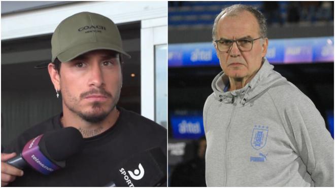 José María Giménez y Marcelo Bielsa (Captura de @SC_ESPN y Cordon Press)