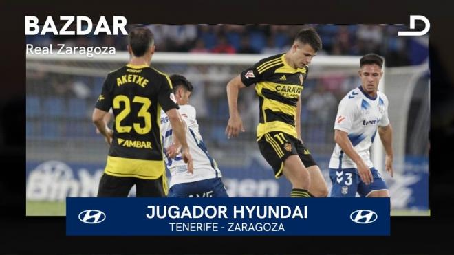 Samer Bazdar, Jugador Hyundai del Tenerife - Real Zaragoza.