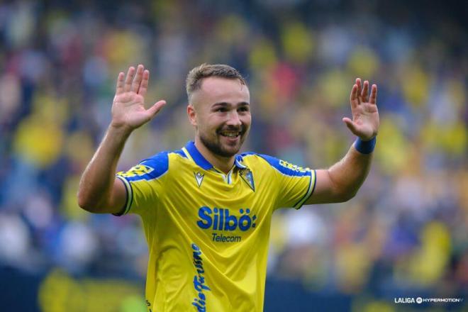 Ontiveros, celebrando un gol ante el Málaga (Foto: LALIGA).