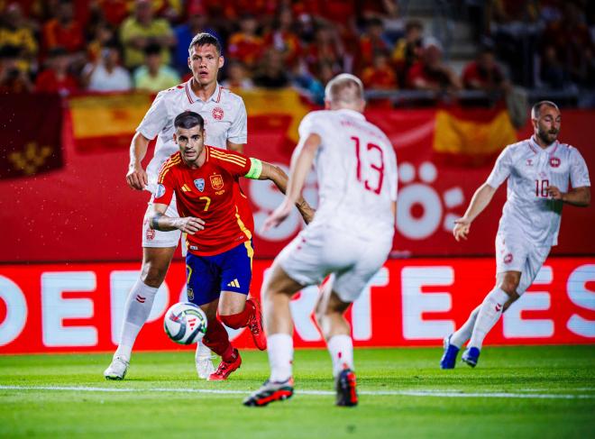 Álvaro Morata, en el España-Dinamarca (Foto: SE).