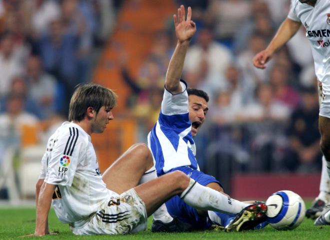 Scaloni durante un partido con el Dépor en el Santiago Bernabéu (Foto: Cordon Press).