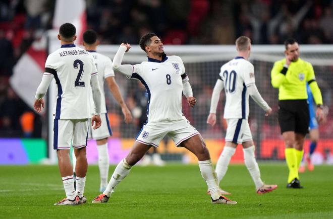 Jude Bellingham celebrando su gol ante Grecia en Nations League (Foto: Cordon Press).