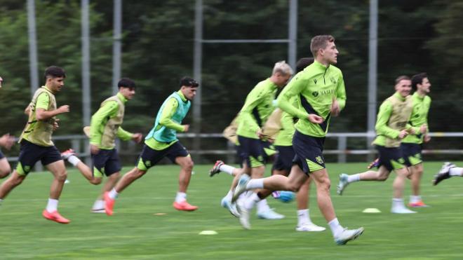 Los jugadores de la Real Sociedad en un entrenamiento en Zubieta (Foto: Real Sociedad).