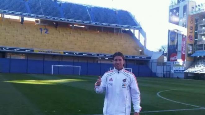 Sergio Ramos, en la Bombonera, estadio del Boca Juniors en 2010 (foto: Sergio Ramos)