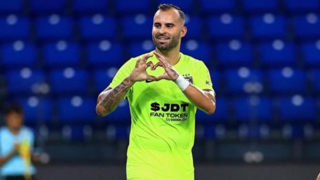 Jesé Rodríguez celebrando un gol con el Johor (Foto: @jeserodriguez10)