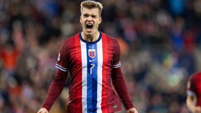 Alexander Sorloth celebrando un gol con Noruega (Foto: Cordon Press)