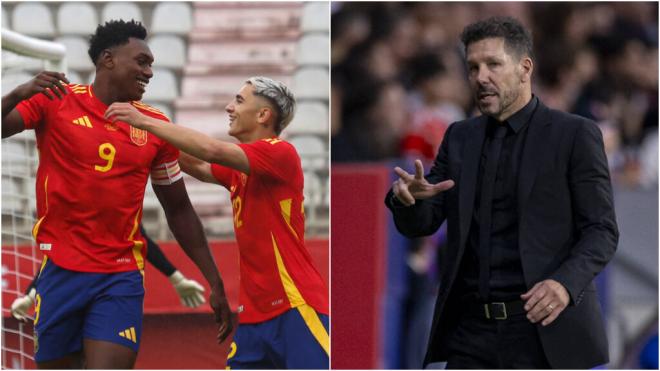 Samu Omorodion sobre Simeone (Fuente: EFE y Cordon Press)