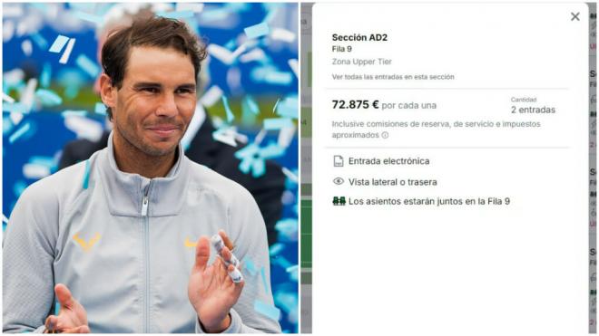 La reventa de entradas se dispara tras anunciar que el último partido de Rafa Nadal sería en Málaga