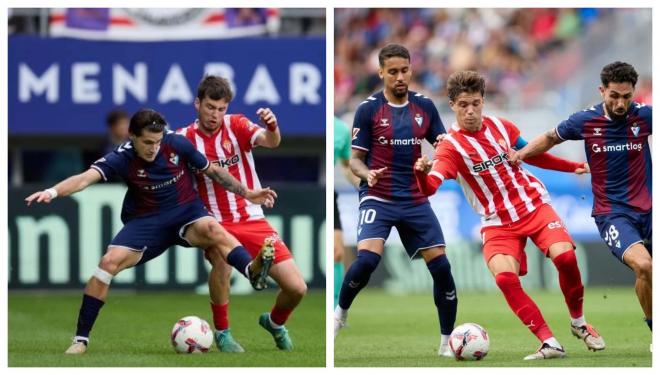 Guille Rosas y Nacho Méndez con el Sporting (Fotos: LALIGA).