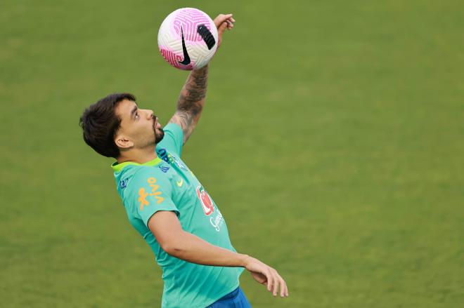 Lucas Paquetá, en un entrenamiento con Brasil (Foto: Cordon Press).