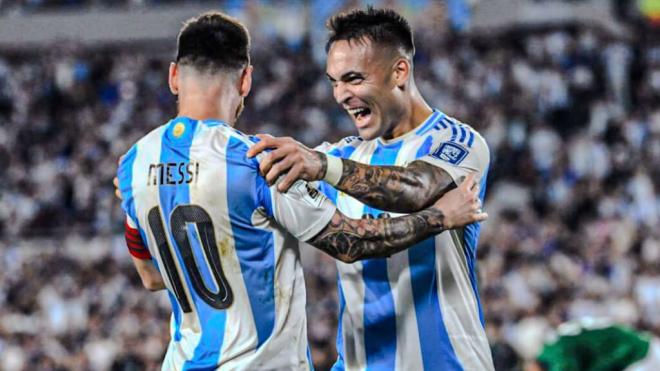 Leo Messi junto a Lautaro Martínez (Redes Sociales)