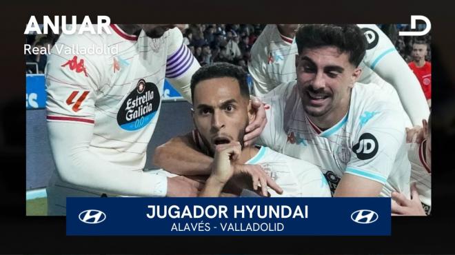 Anuar, el Jugador Hyundai del Alavés - Real Valladolid.