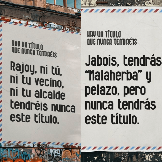 Carteles del Celta a Mariano Rajoy y Manuel Jabois (Foto: RC Celta).