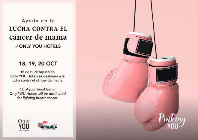 Cartel anunciador de la iniciativa solidaria del Hotel Only You Sevilla.