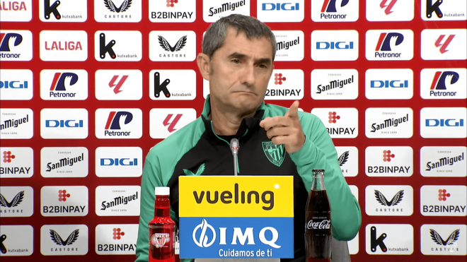 Ernesto Valverde, en sala de prensa.