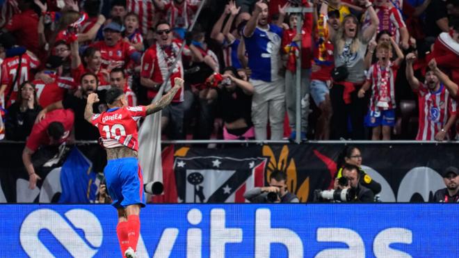 Correa celebrando en el derbi frente al Real Madrid (Europa Press)