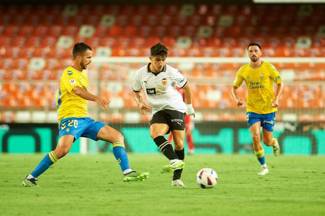 Kirian Rodríguez, en Mestalla (Foto: Cordon Press).