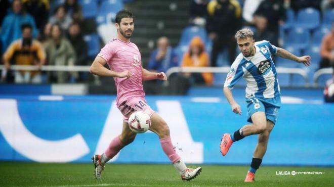 David Mella, en el Dépor-Eldense (Foto: LaLiga).