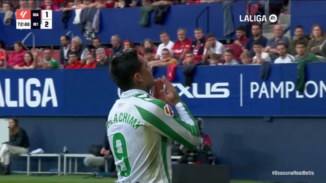 Chimy Ávila no se corta: la celebración de su gol contra Osasuna