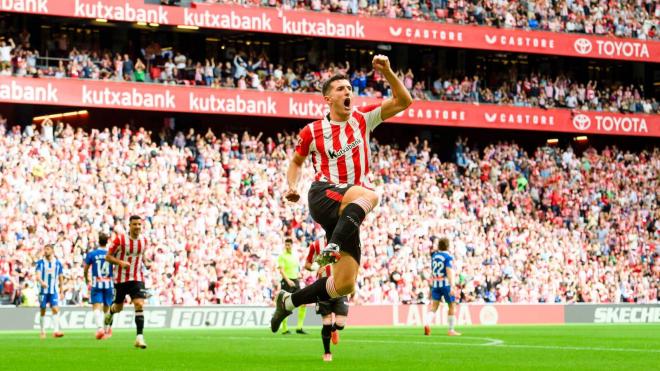 Gol del central Daniel Vivian ante el RCD Espanyol en San Mamés (Foto: Athletic Club).