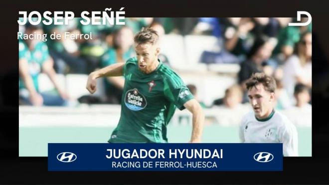 Josep Señé, el Jugador Hyundai del Racing de Ferrol-Huesca.