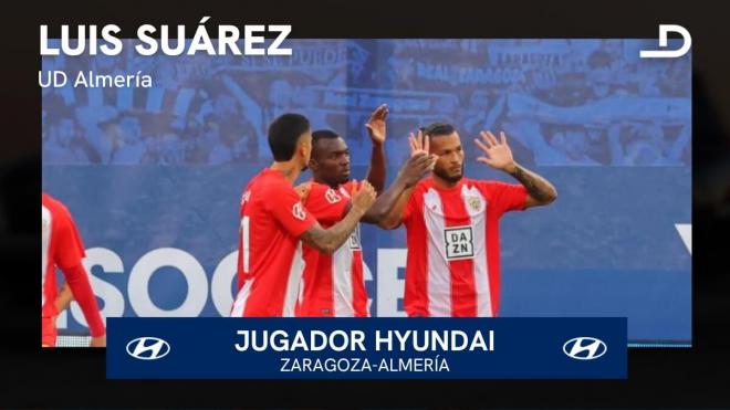 Luis Suárez, Jugador Hyundai del Real Zaragoza-Almería.