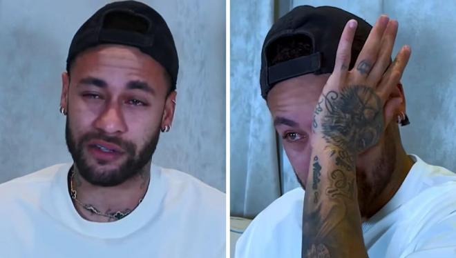 Neymar, llorando en una entrevista para NR Sports.