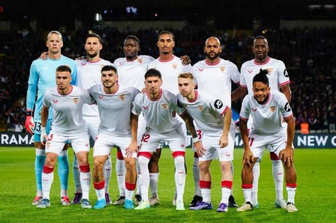 El once del Sevilla ante el Barcelona (Foto: SFC).