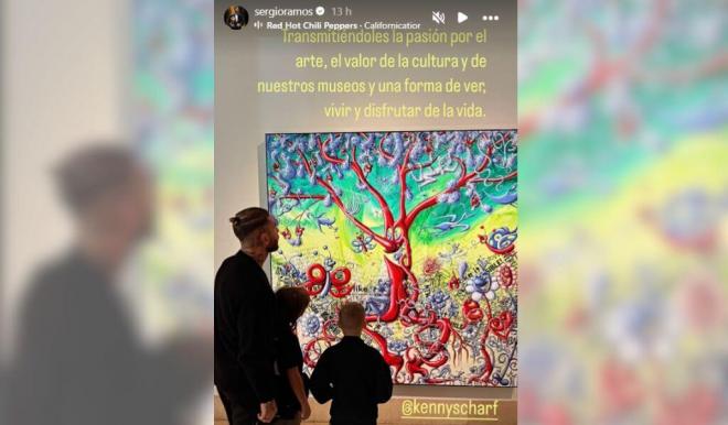 Sergio Ramos y sus hijos en el Museo Thyssen (Foto: @sergioramos)