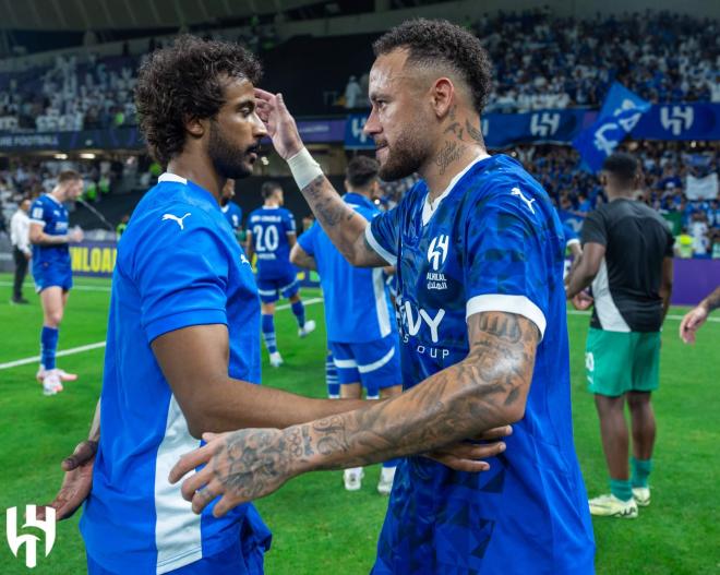 Neymar, en su partido de vuelta con Al Hilal tras su grave lesión (Foto: Al Hilal).