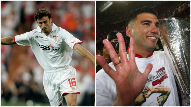 Antonio Puerta y José Antonio Reyes, homenajeados por la Peña Sevillista La Previa . (Fuente: Cordon Press)