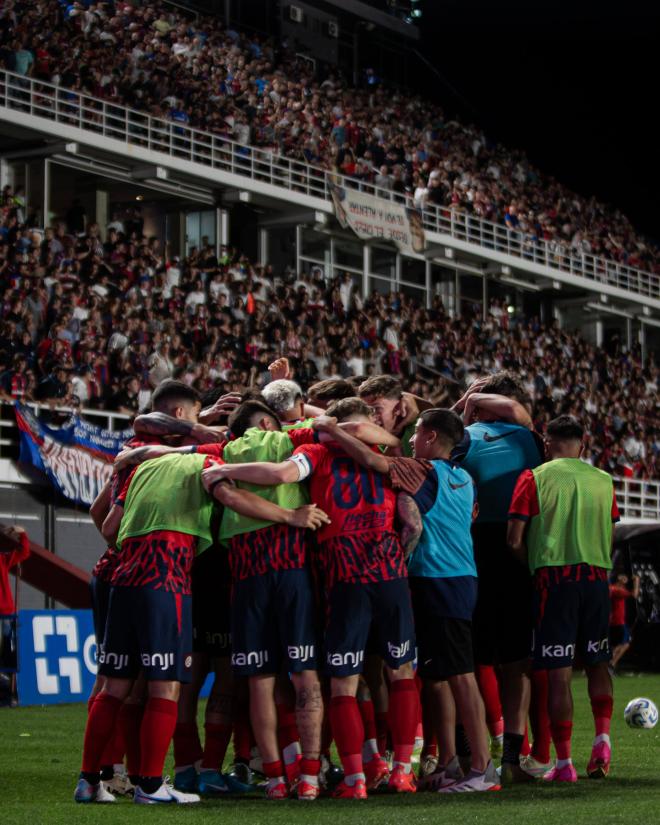 Celebración del gol de San Lorenzo. (Foto: San Lorenzo)