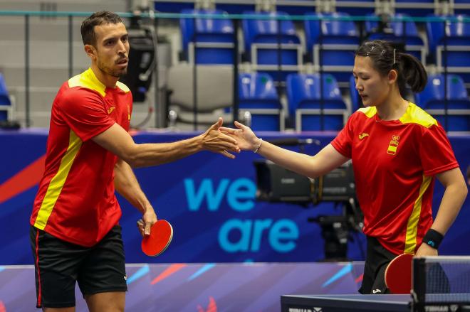 María Xiao y Álvaro Robles, durante los Europeos de Linz de 2024 (Foto: Cordon Press).