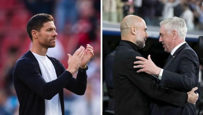 Xabi Alonso, Pep Guardiola y Carlo Ancelotti (Foto: Cordon Press).